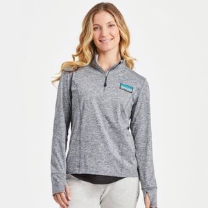 LIFE IS GOOD WOMEN'S ACTIVE QUARTER-ZIP PULLOVER XS grey NEW with tags